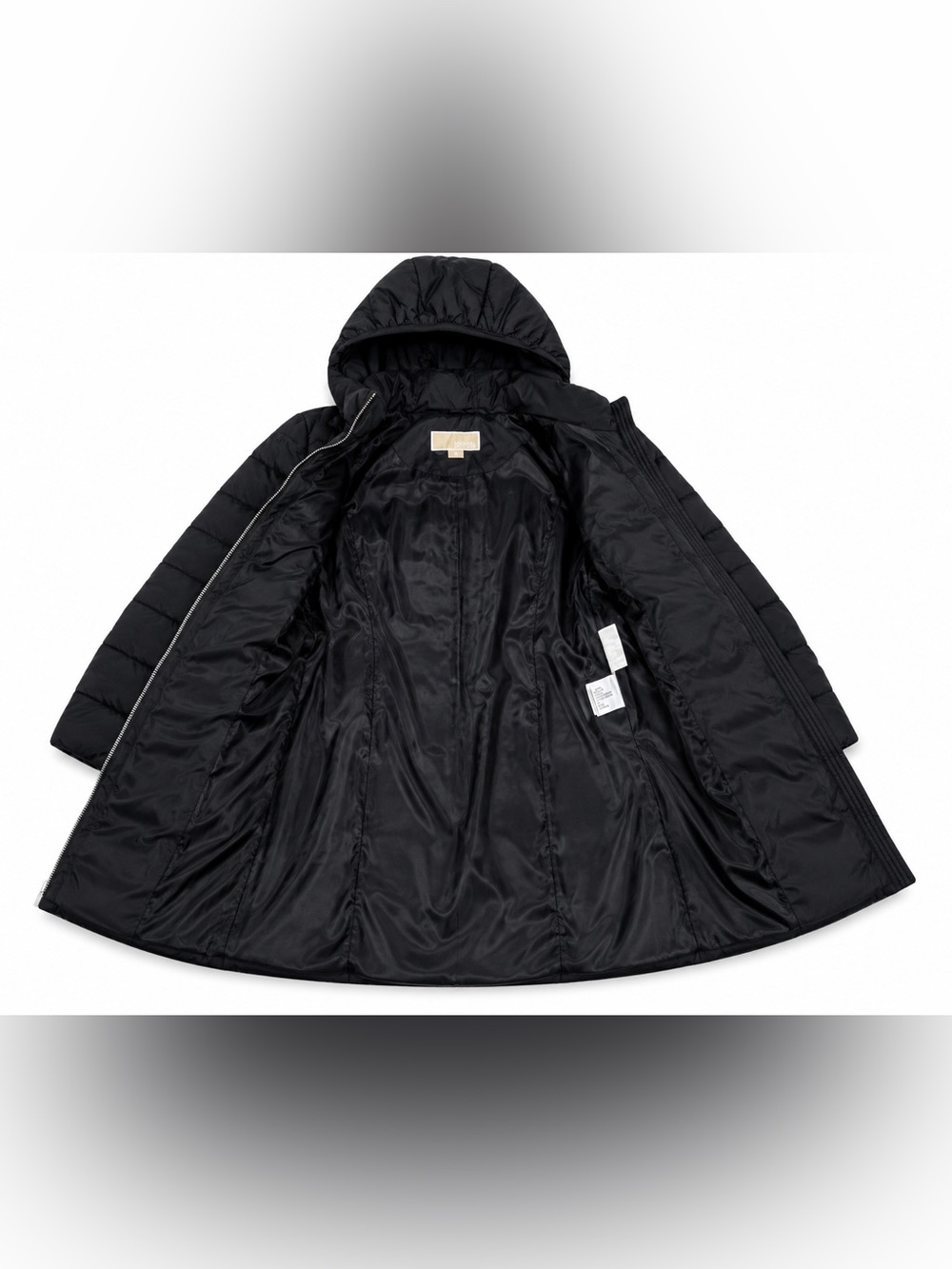 Michael Kors Women’s Black Long Hooded Puffer Coat Jacket Size M - Picture 5 of 5